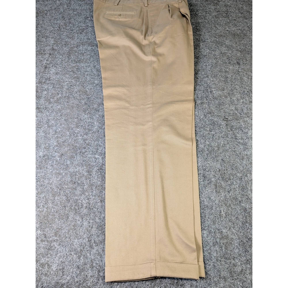 Savane Performance Pleated Cuffed Light Brown Pants Mens 40x32